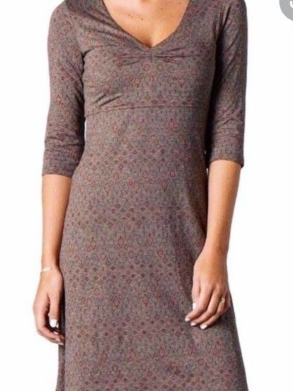 Toad & Co Brown Rosalinda Dress Large Boho Organic Cotton